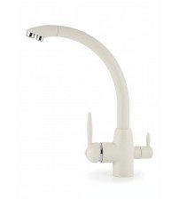 Vandens maišytuvas trijų padėčių Baltas lenktas